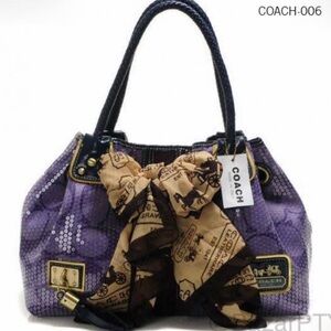 Coach Rare Authentic Y2K Purple and Blue Leather & Sequin Bag Medium& Scarf